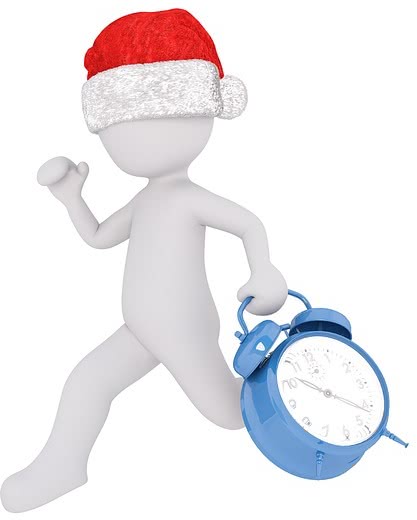 Santa cap alarm clock hurry