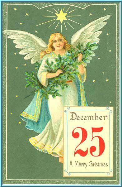 angel w pine bough Dec 25 1907