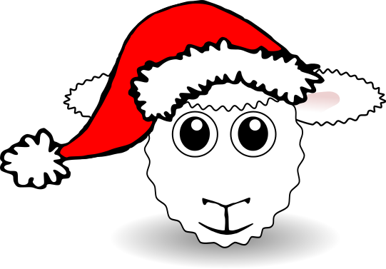 Santa cap sheep