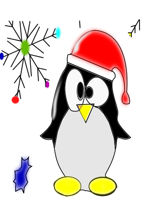 christmas Penguin confused