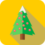 tree 2 flat Christmas icon