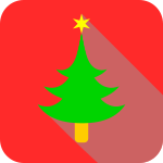 tree flat Christmas icon