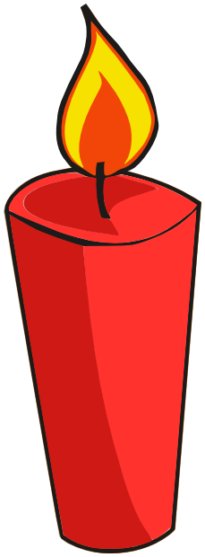candle with flame red