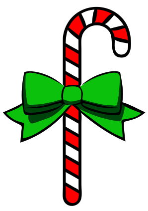candy cane w green bow