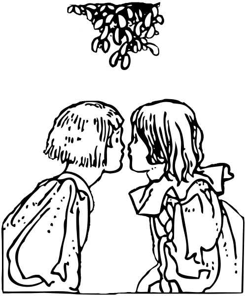 the kiss under mistletoe