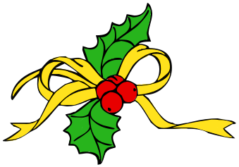 ribbon with holly gold