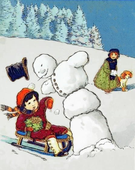 sled stop at snowman 1922