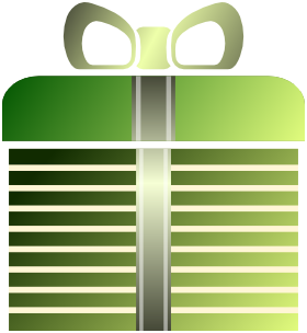 gift box green stripe