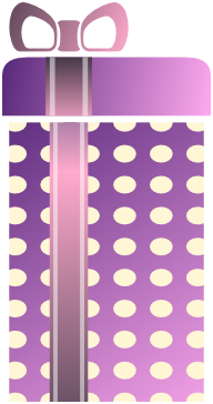 gift box purple dots