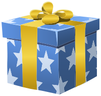 gift box stars ribbon