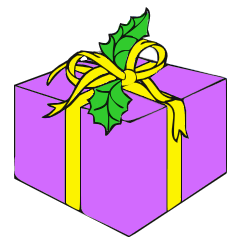 package gold ribbon and purple