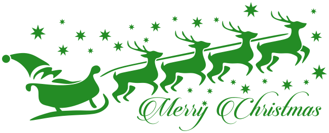 Merry Christmas sleigh sparkle green