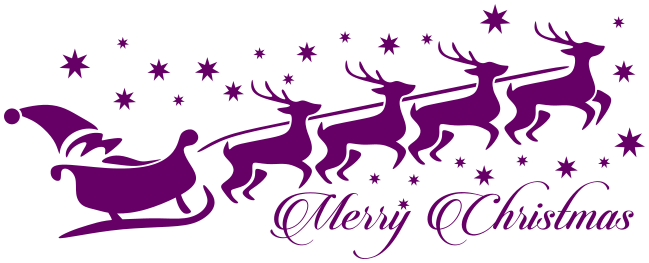 Merry Christmas sleigh sparkle purple