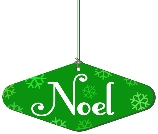 noel hanging ornament green