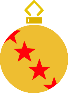 ornament 2 gold red