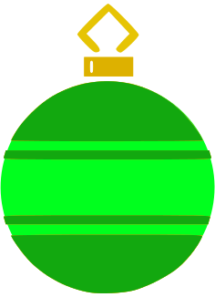 ornament ball stripe green 2