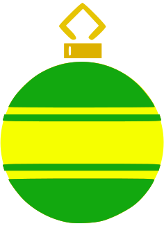 ornament ball stripe green yellow