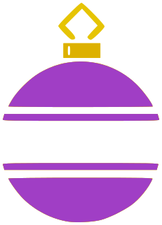 ornament ball stripe purple