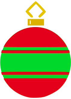 ornament ball stripe red green