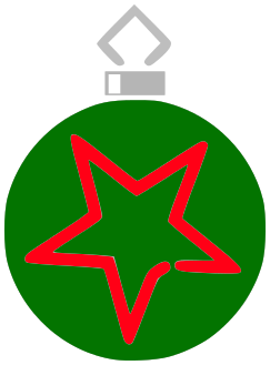 ornament big star green red