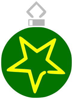 ornament big star green yellow