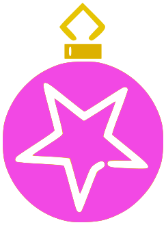 ornament big star pink