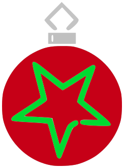 ornament big star red green