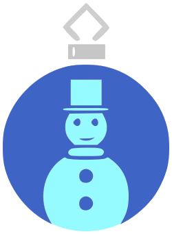 ornament snowman blue cyan