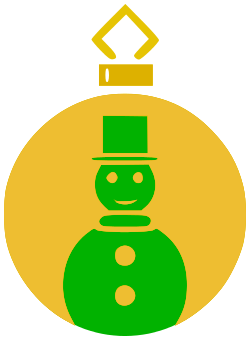 ornament snowman gold green