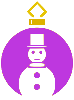 ornament snowman purple