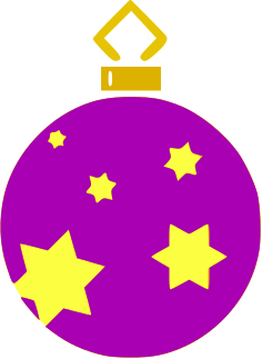 ornament stars purple yellow