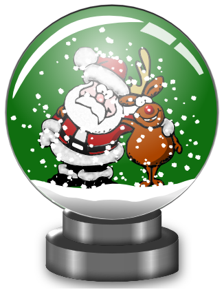 snow globe Santa reindeer