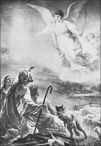 Tableau  Angel and shepherds