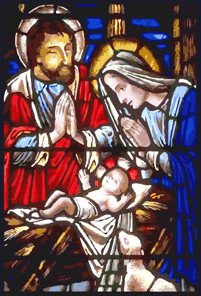 nativity stained glass