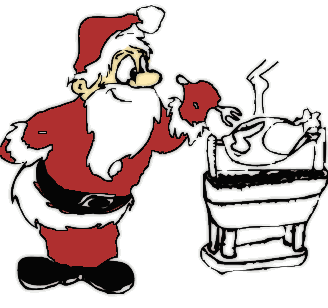 Santa cooking turkey