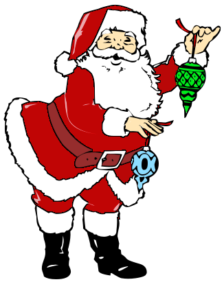 Santa holding decorations