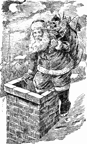 Santa entering chimney