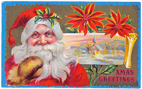 Santa Christmas greetings 1913