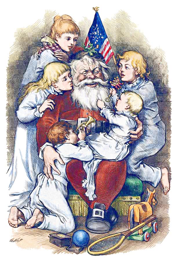 Santa among children 1879