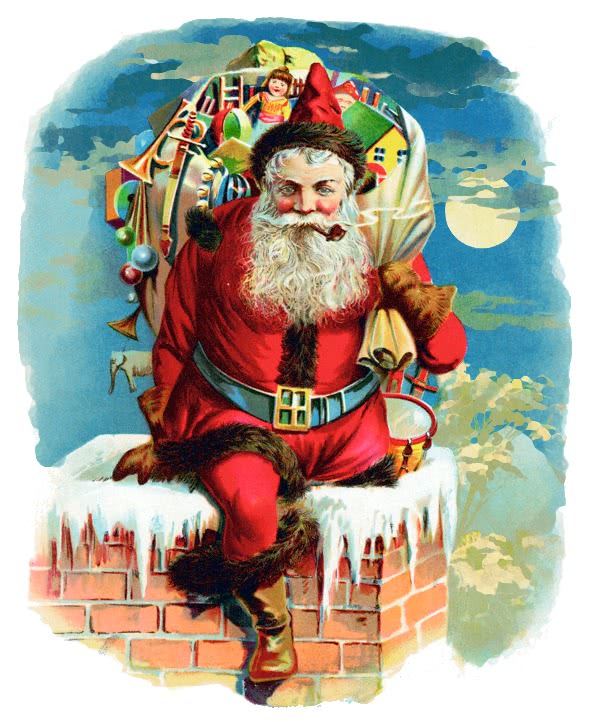 Santa in chimney 1896