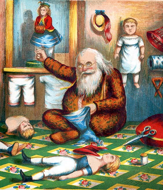 Santa sewing 1869