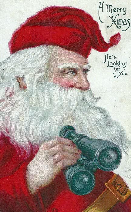 Santa w binoculars 1916
