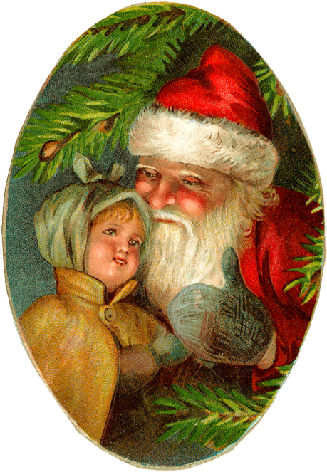 Santa w child tree