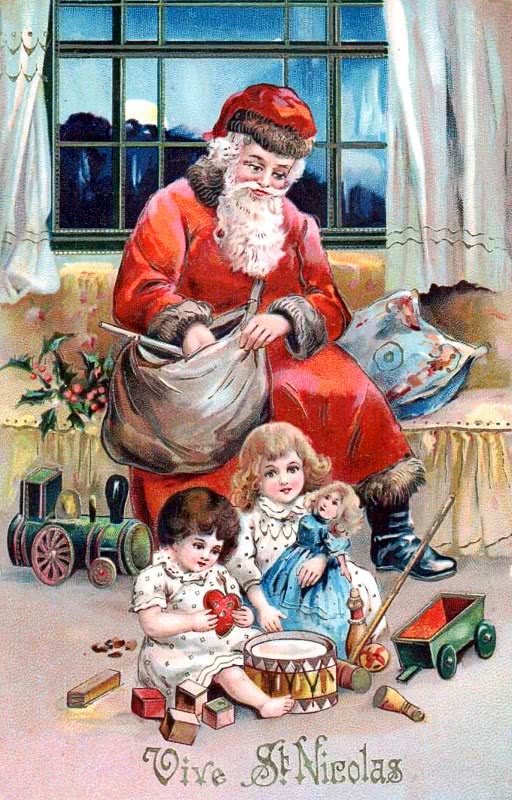 Santa w girls 1911