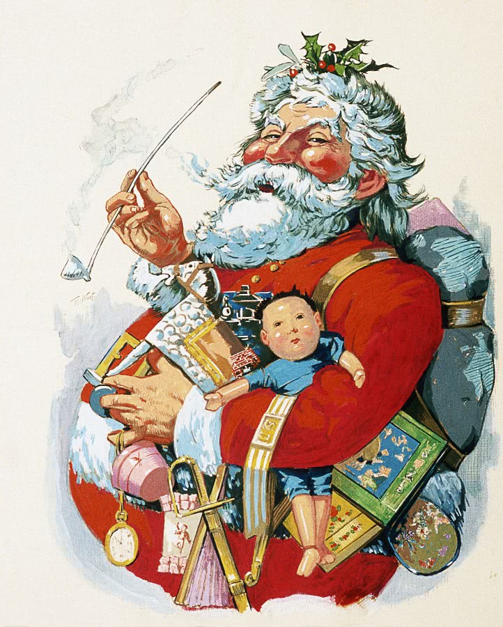 Santa w pipe 1881