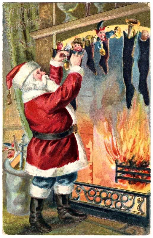 Santa w stockings 1908