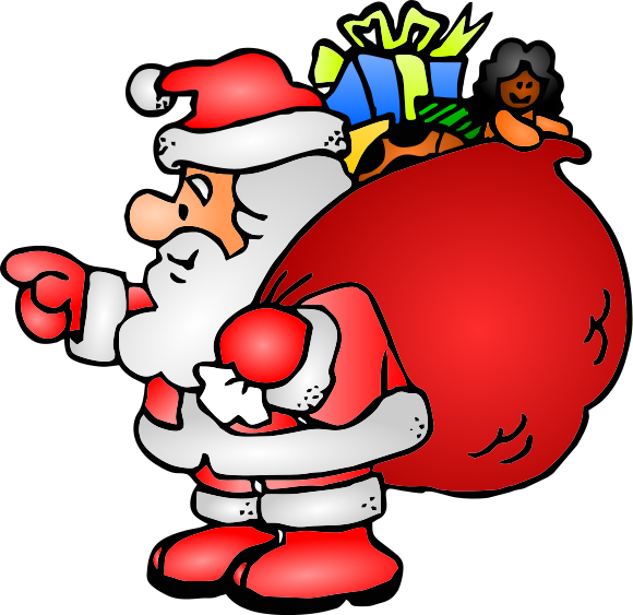 Santa Claus with sack of toys