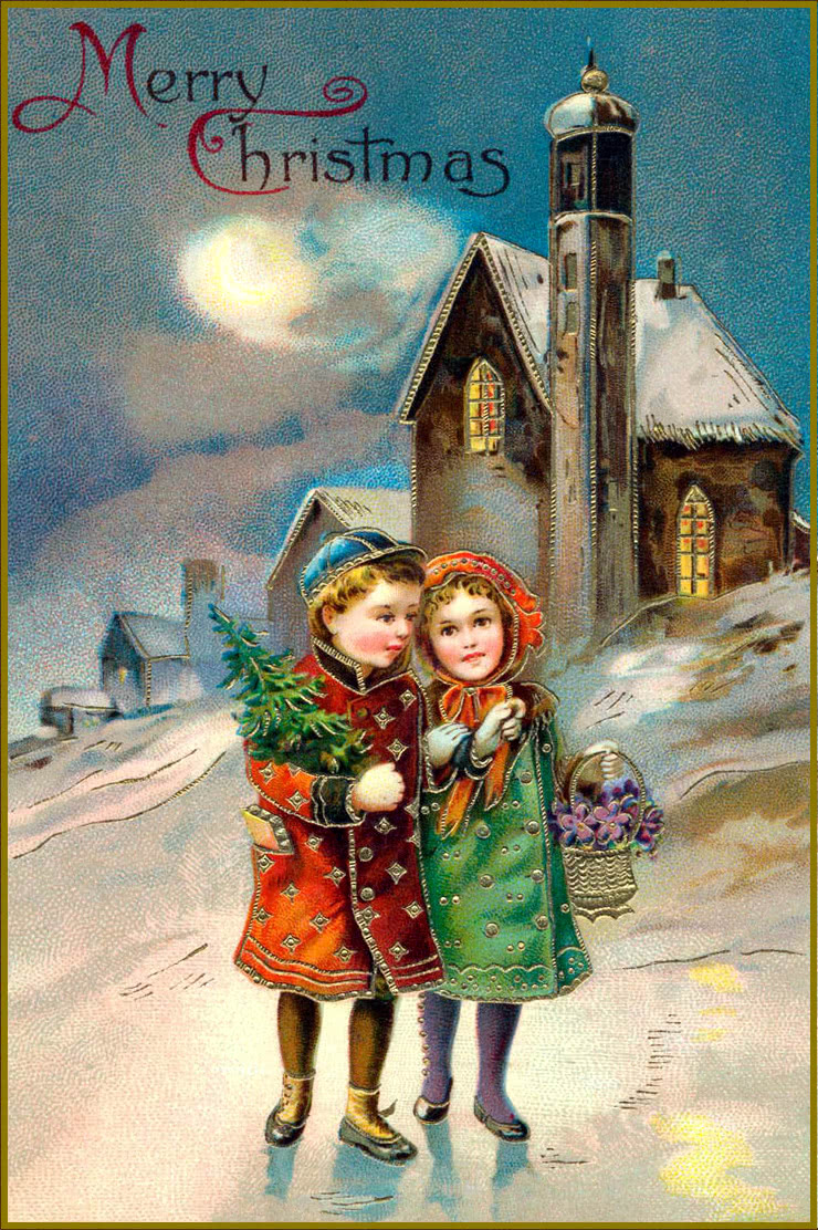 boy girl Christmas card