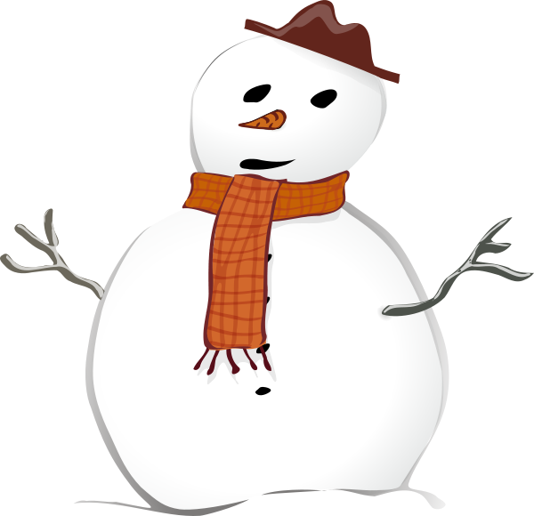 snowman with cap scarf