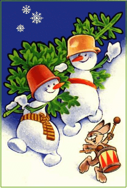 snowmen w tree